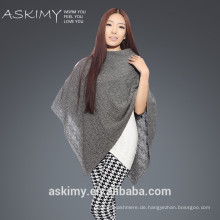 2015 neue Art und Weise 100% Wollponcho, gestrickter Wollponcho